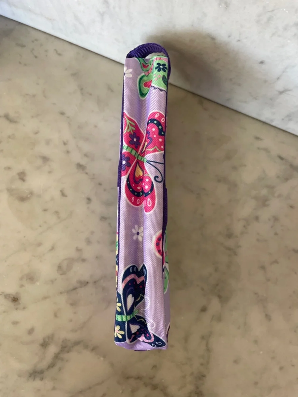 POTTERY BARN KIDS Mackenzie Lavender Butterfly Pencil Case Pouch Purple Trim